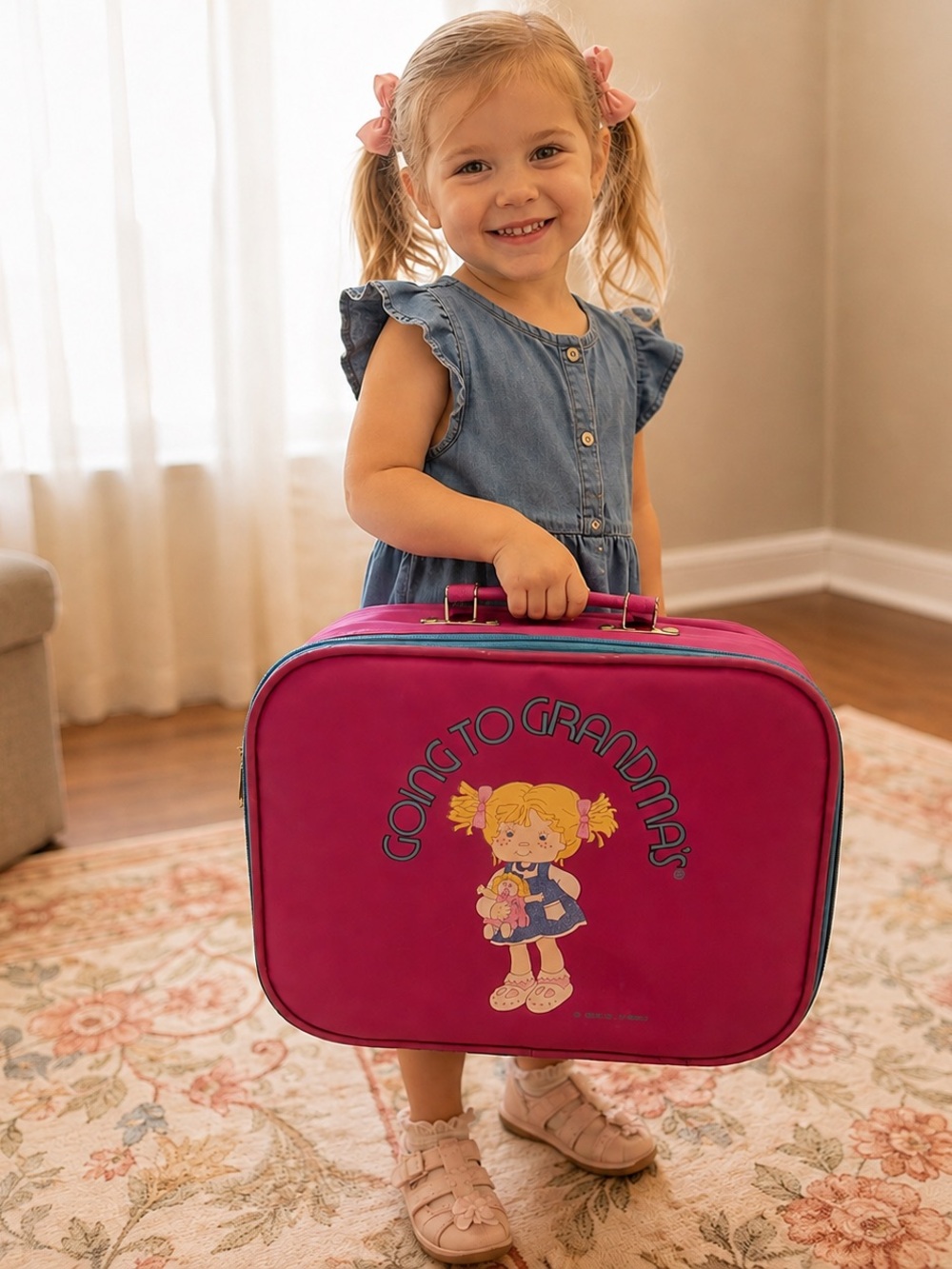 Going to Grandma's Pink Kids Carry Case Travel Bag
